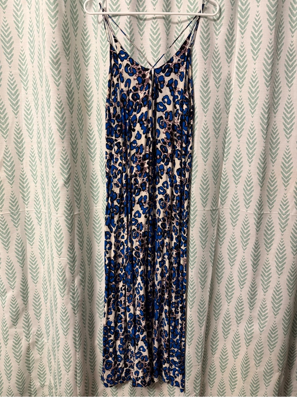 Topshop Blue and White Leopard Print Maxi Dress - Picture 2 of 2